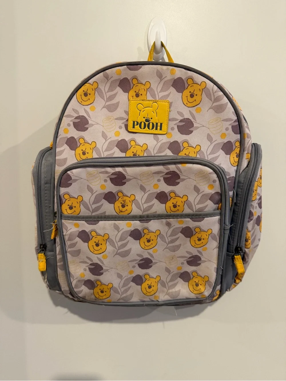 Disney Pooh Baby Backpack in Yellow and Gray